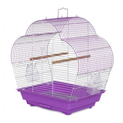 Prevue Pet Products Palm Beach Scallop Roof Budgie Cage, Purple & White