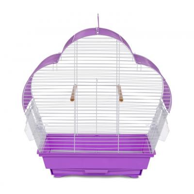 Prevue Pet Products Palm Beach Scallop Roof Budgie Cage, Purple & White