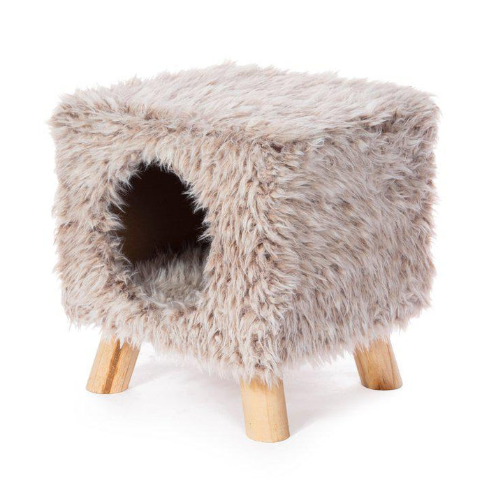 Prevue Pet Products Kitty Power Paws Cozy Cube, Frost Tan