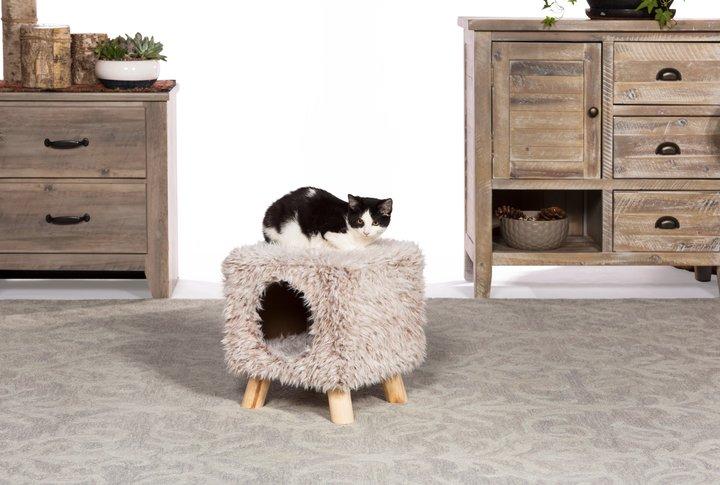 Prevue Pet Products Kitty Power Paws Cozy Cube, Frost Tan