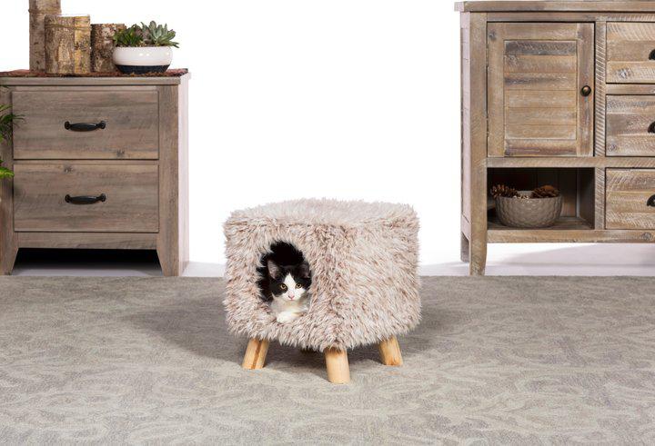 Prevue Pet Products Kitty Power Paws Cozy Cube, Frost Tan