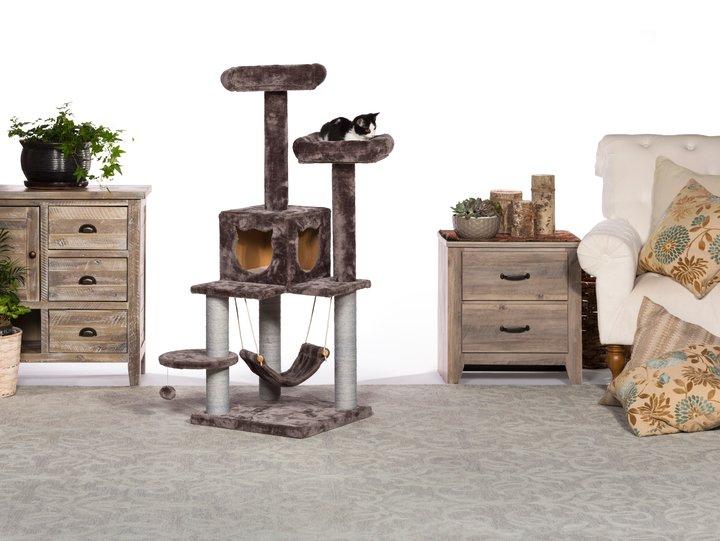 Prevue Pet Products Kitty Power Paws Party Tower Cat Tree, Gray
