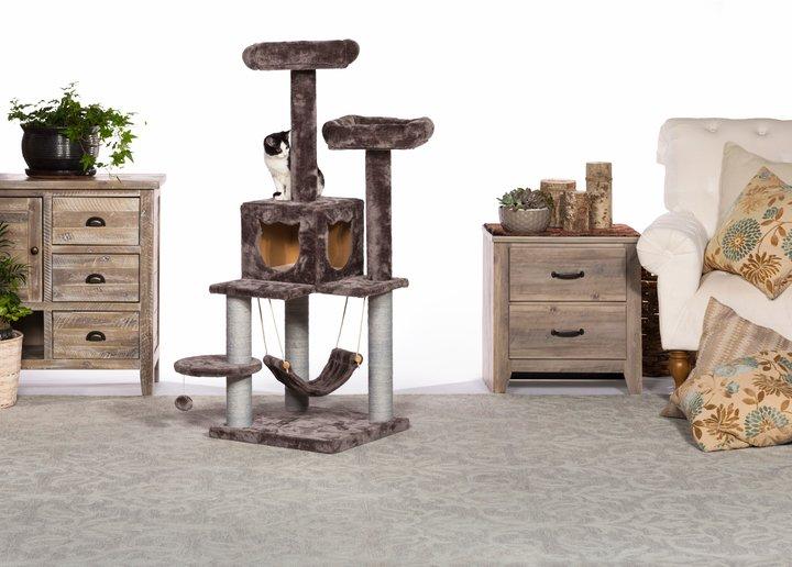 Prevue Pet Products Kitty Power Paws Party Tower Cat Tree, Gray