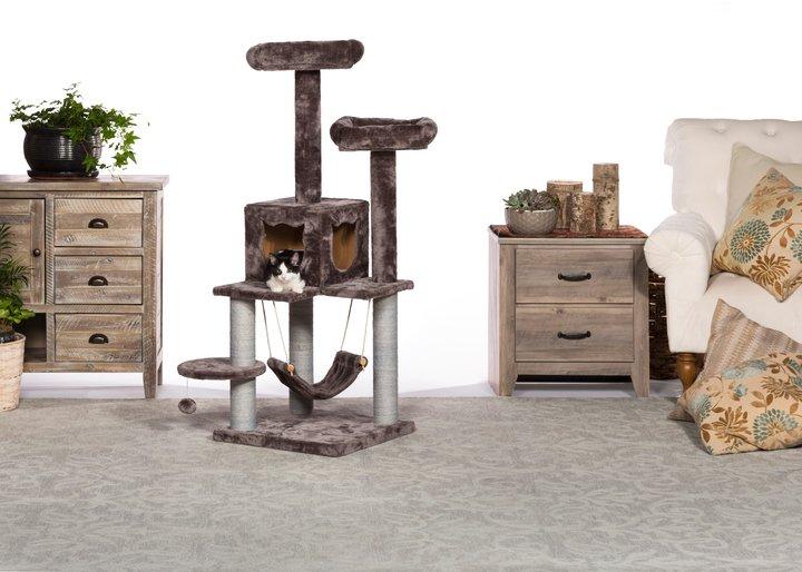 Prevue Pet Products Kitty Power Paws Party Tower Cat Tree, Gray