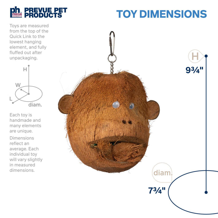 Prevue Pet Products Naturals Coco Monkey Bird Toy, Natural Brown