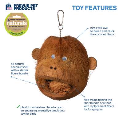 Prevue Pet Products Naturals Coco Monkey Bird Toy