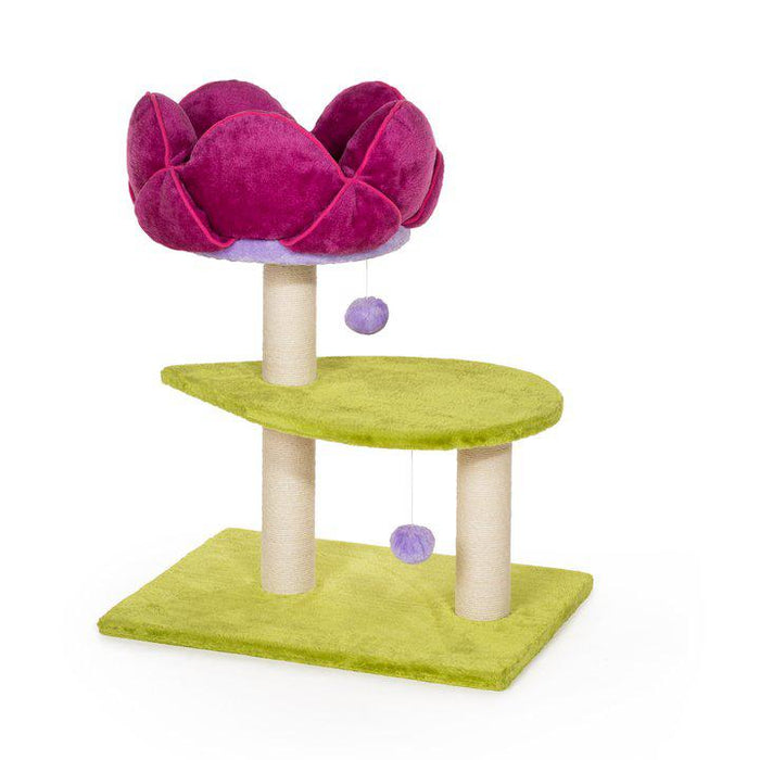 Prevue Pet Products Kitty Power Paws Flower Power for Cats, Green & Pink