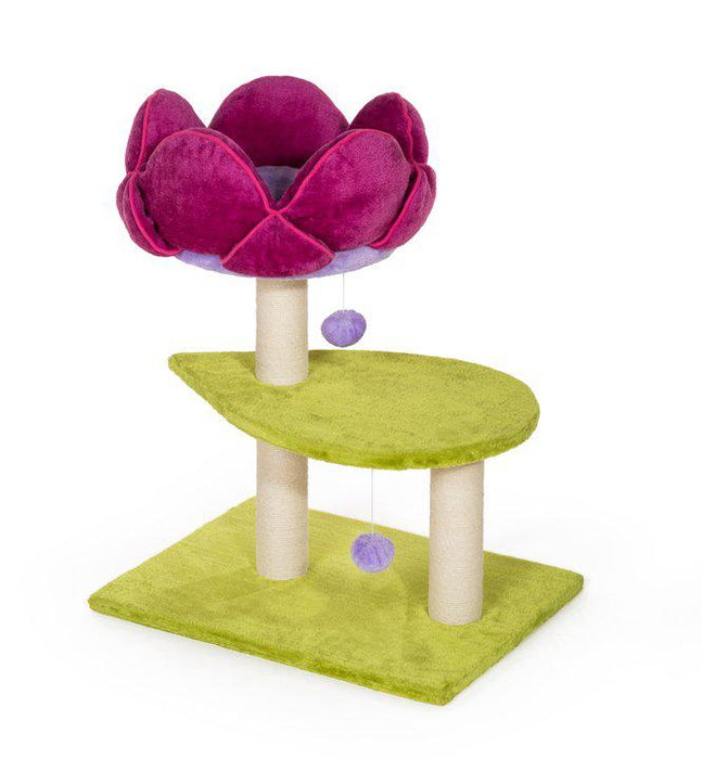 Prevue Pet Products Kitty Power Paws Flower Power for Cats, Green & Pink