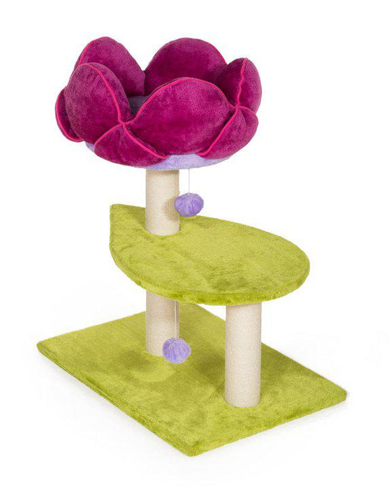 Prevue Pet Products Kitty Power Paws Flower Power for Cats, Green & Pink