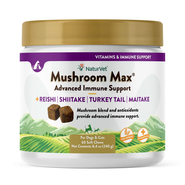NaturVet Mushroom Max Advanced Immune Support Soft Chews 60ct