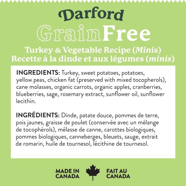 Darford Grain Free Dog Biscuits Turkey Recipe Mini 12 oz