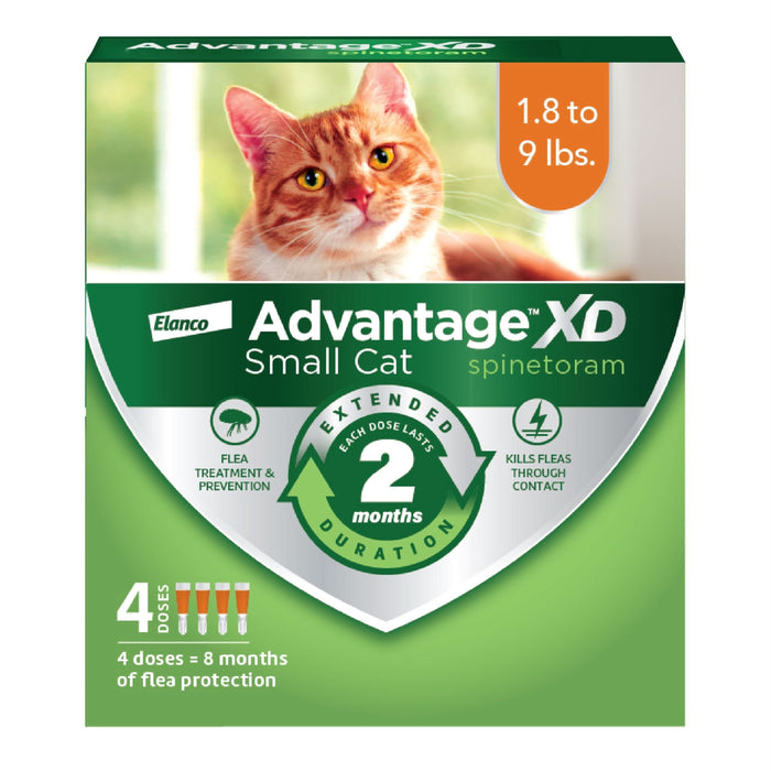 Elanco Advantage XD Topical Flea Protection for Cats 4 doses (8 months of protection) SM Cats (1.8-9 lbs) - Image 2