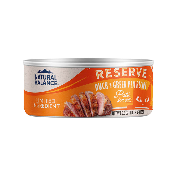 Natural Balance Pet Foods Limited Ingredient Reserve Canned Cat Food Duck & Green Pea 5.5oz