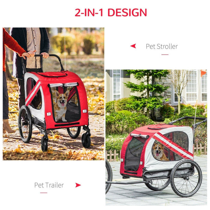 Furr Baby Gifts 2-In-1 Pet Bike Trailer Stroller