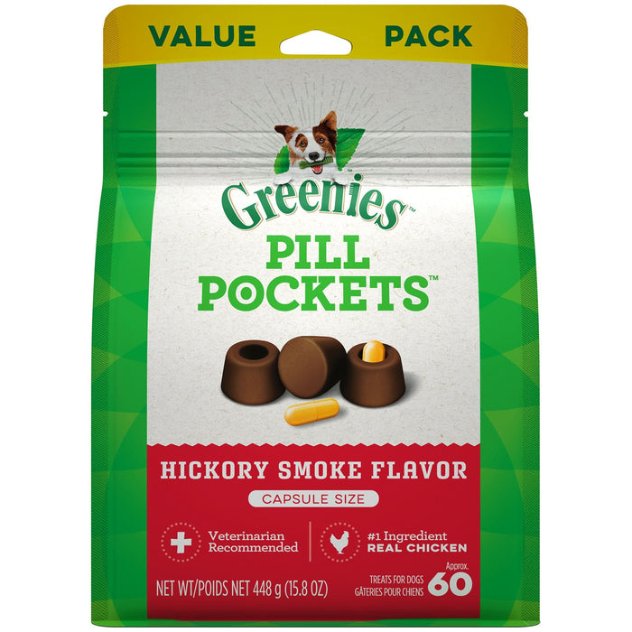 Greenies Pill Pockets for Capsules Hickory Smoke 60ct 15.8 oz