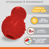 Nylabone Strong Chew Rubber Stuffable Cone Dog Treat Toy Bacon Red Small (1 Count)