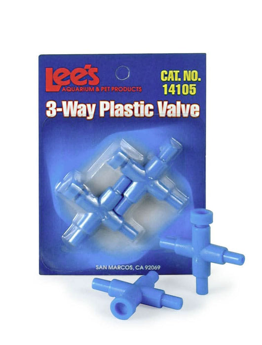 Lee's Aquarium & Pet Products Plastic Valve for Aquarium Pumps 3-Way Blue 2 Pack
