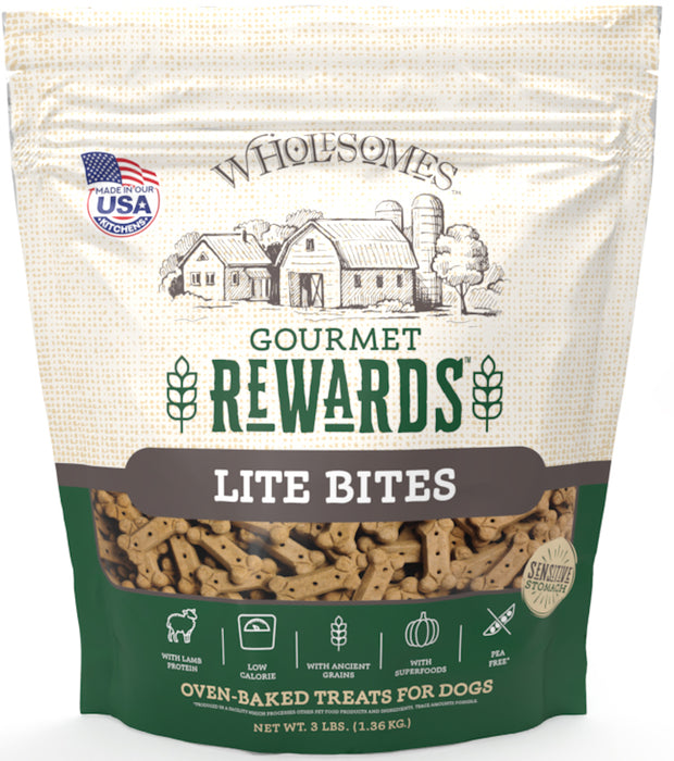 Wholesomes Gourmet Rewards Biscuit Dog Treats Lite Bites 3lb