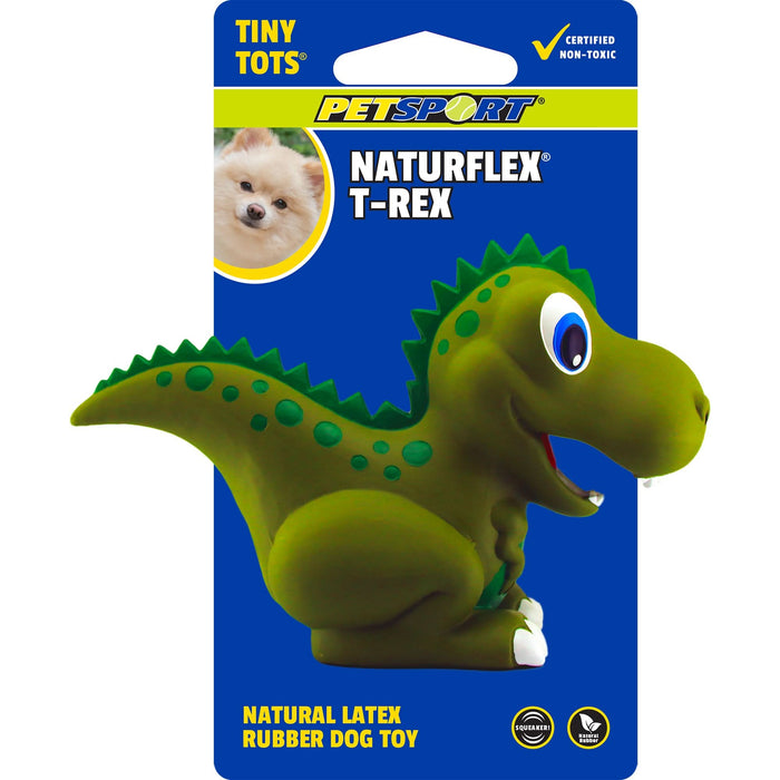 Petsport USA NaturFlex Dinosaur Latex Dog Toy T-Rex 4in Tiny Tot
