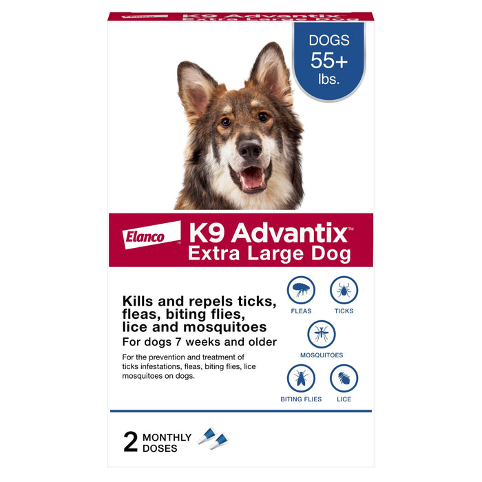 Elanco K9 Advantix Topical Flea & Tick Treatment & Prevention for Dogs 2-Month Supply XL Dogs (over 55lbs)