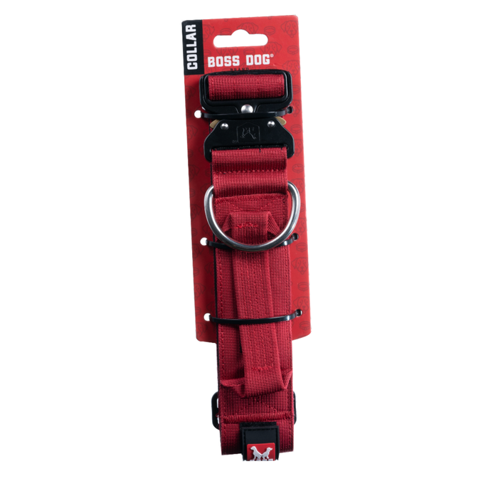 Boss Dog Tactical Adjustable Dog Collar Red XL 20-28in