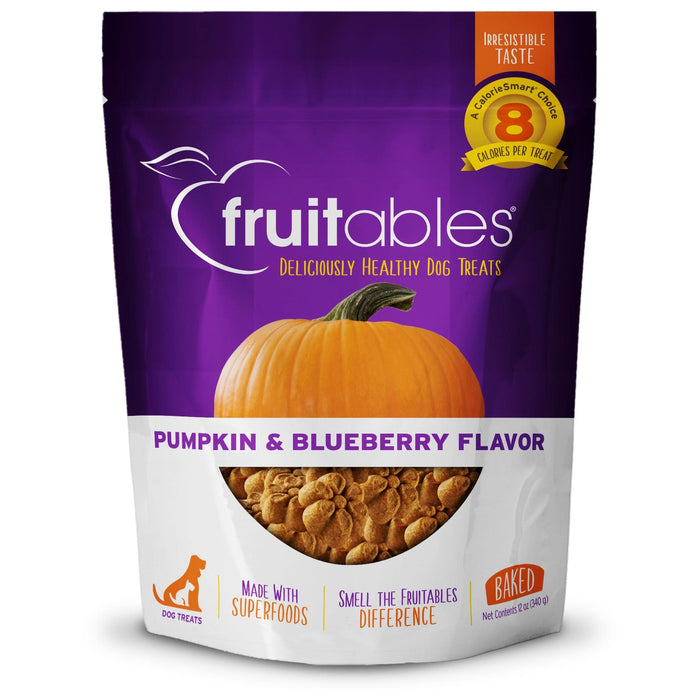 Fruitables Crunchy Baked Dog Treats Pumpkin & Blueberry 12oz 8pc