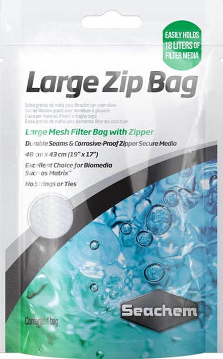 Seachem Laboratories Mesh Filter Bag with Zipper LG mesh White 19in X 17in - Image 2