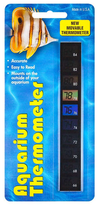 LCR Hallcrest Liquid Crystal Aquarium Thermometer Vertical Black