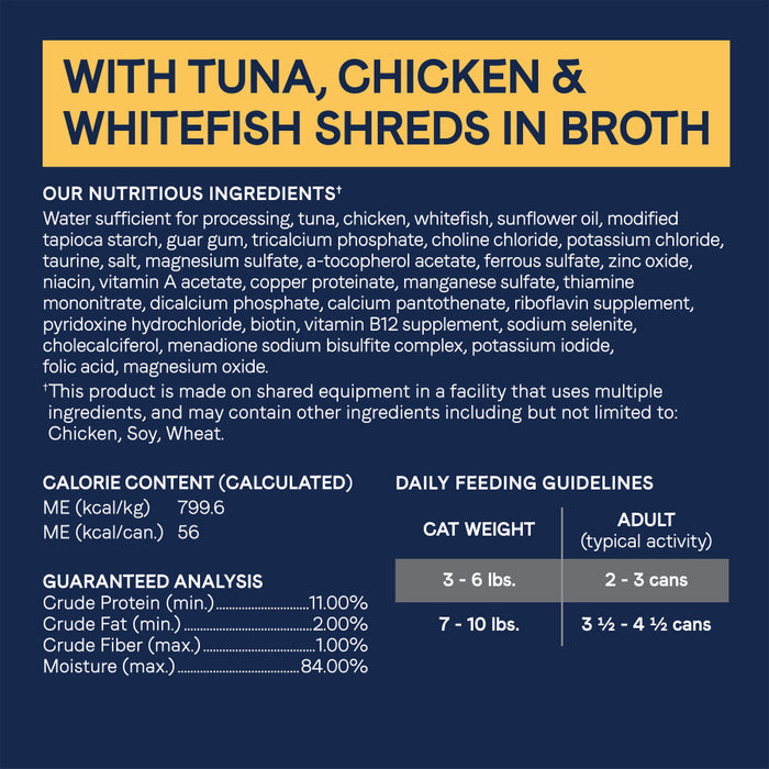 CANIDAE PURE Goodness Canned Cat Food Tuna, Chicken & Whitefish in Broth 2.46oz| 24 Pk