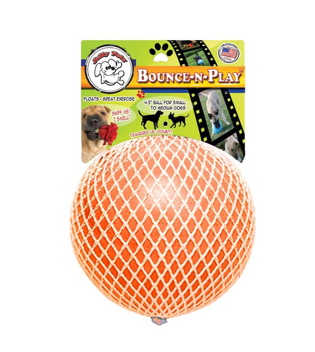 Jolly Pet Bounce-n-Play Ball Scented Dog Toy Orange 4.5in SM