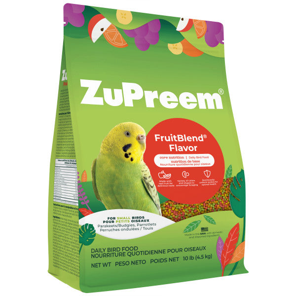 ZuPreem FruitBlend Bird Food Small Birds - Parakeets (Budgies), Parrotlets 10lb