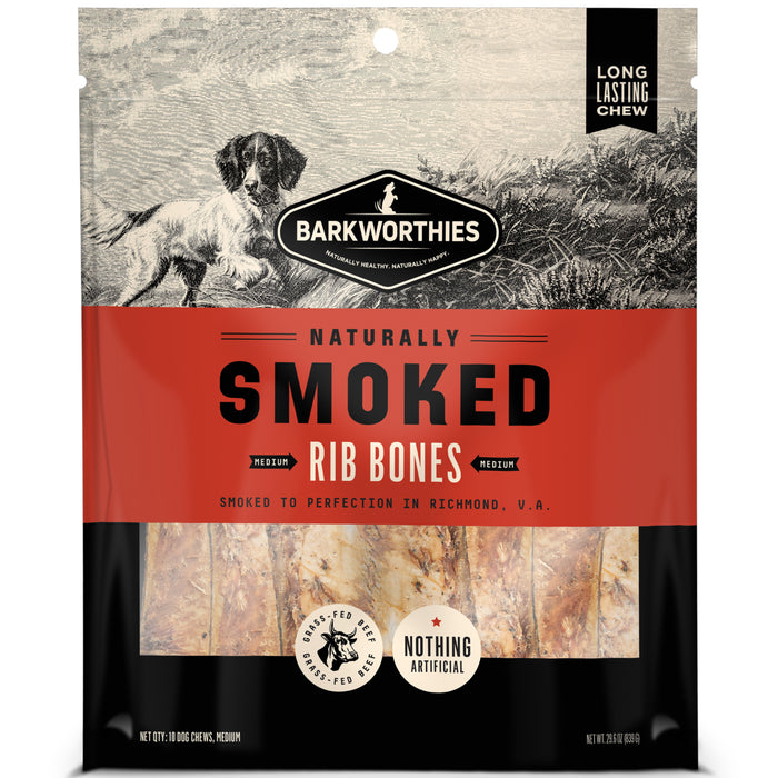 Barkworthies Smoked Rib Bones Dog Treat MD/10ct - Image 2
