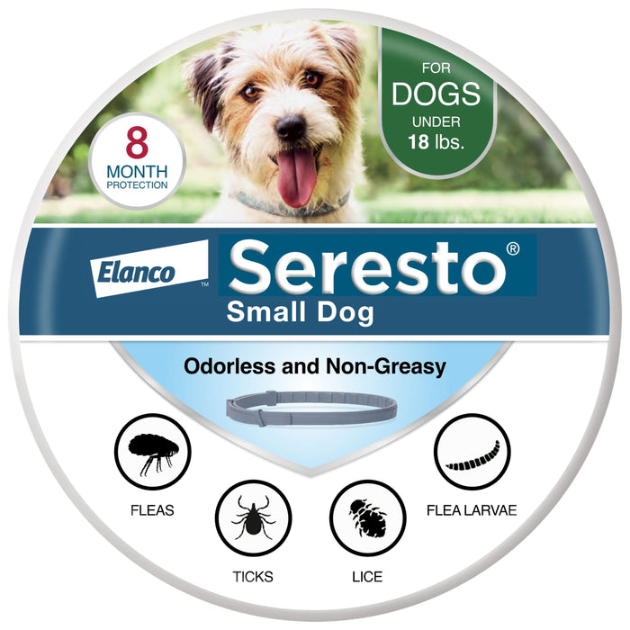 Elanco Seresto Flea & Tick Treatment & Prevention Collar for Dogs 8 Months Protection SM Dogs (under 18 lbs)