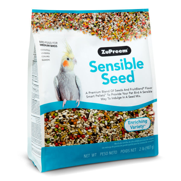 ZuPreem Sensible Seed Bird Food for Medium Birds - Lovebirds, Quakers, Small Conures, Cockatiels 2lb