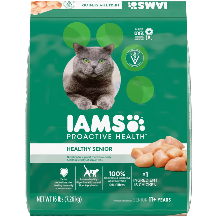 IAMS Proactive Health Senior Dry Cat Food Chicken 16lb