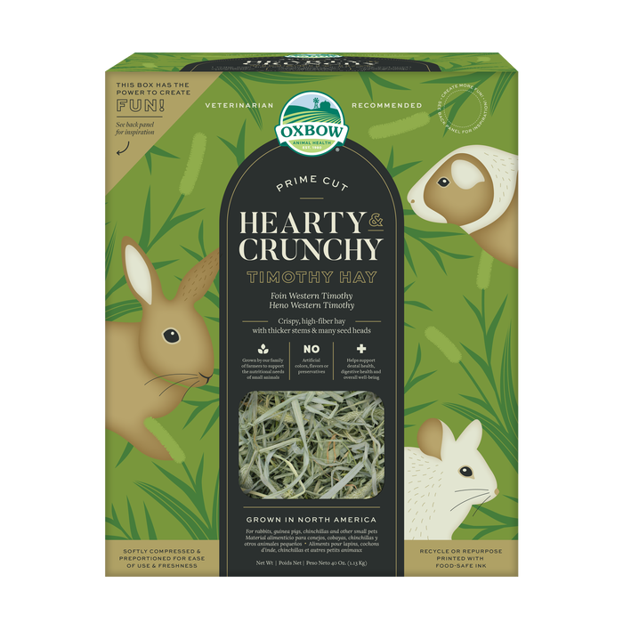 Oxbow Animal Health Prime Cut Hearty & Crunchy Timothy Hay Small Animal Treat 40oz
