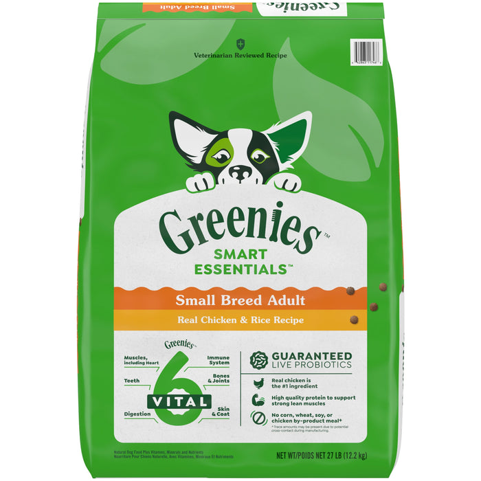 Greenies Smart Essentials Small Breed Dry Dog Food Chicken & Rice 27lbs