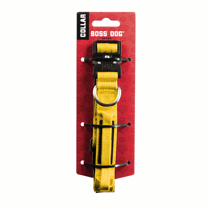 Boss Dog Tactical Adjustable Dog Collar Yellow LG