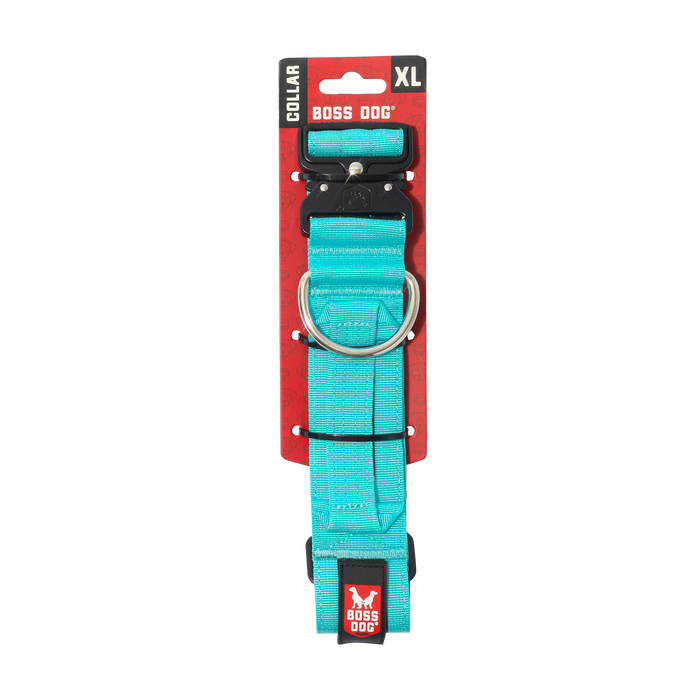 Boss Dog Tactical Adjustable Dog Collar Teal XL 20-28in