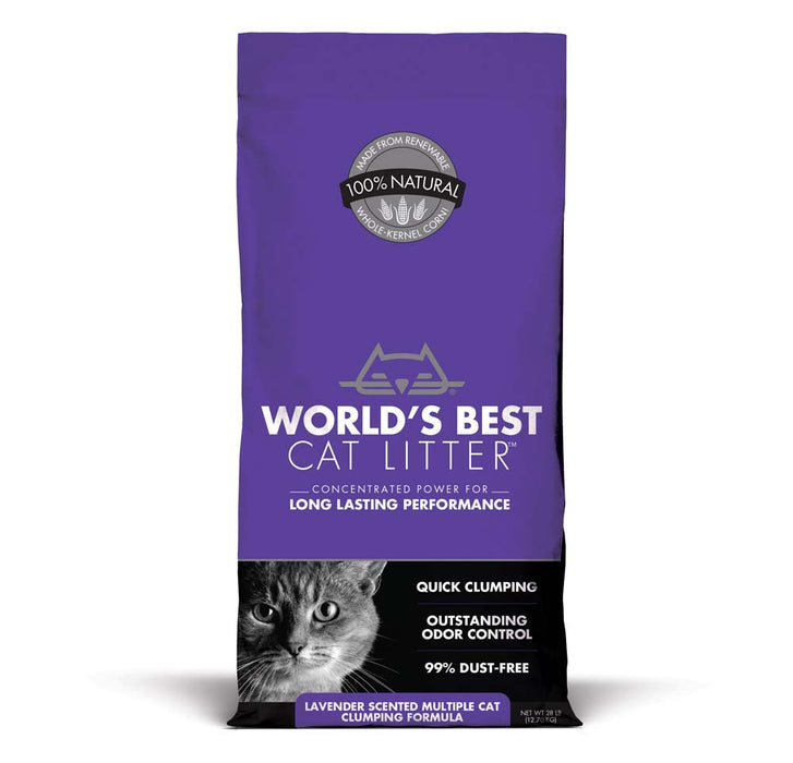 World's Best Cat Litter Lavender Scented Multi-Cat Clumping Cat Litter 28 lb