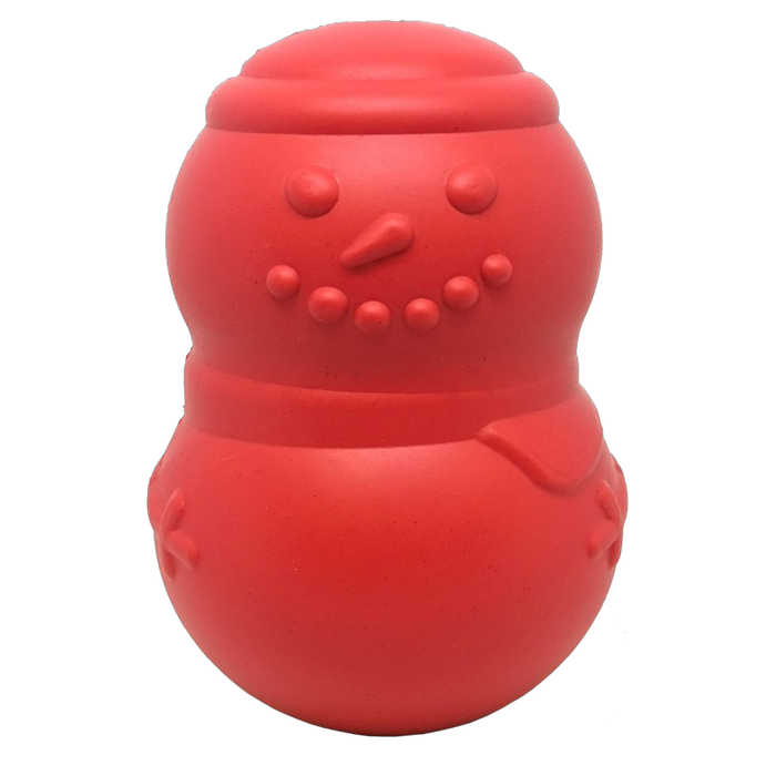 Mutts Kick Butt Snowman eDispenser Durable Rubber Chew Toy & Treat Dispenser