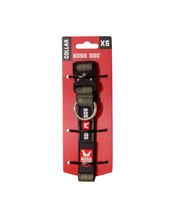 Boss Dog Tactical Adjustable Dog Collar Green Camo XS 11-14in