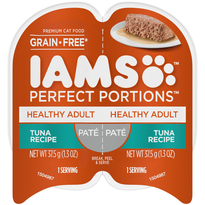 IAMS Perfect Portions Grain Free Healthy Paté Adult Wet Cat Food Tuna 2.6oz 24pk