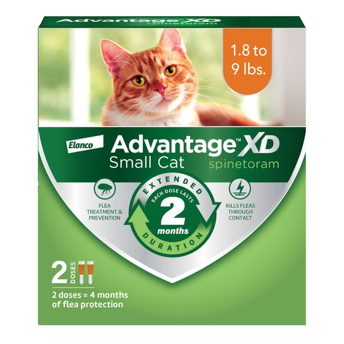 Elanco Advantage XD Topical Flea Protection for Cats 2 doses (4 months of protection) SM Cats (1.8-9 lbs) - Image 2