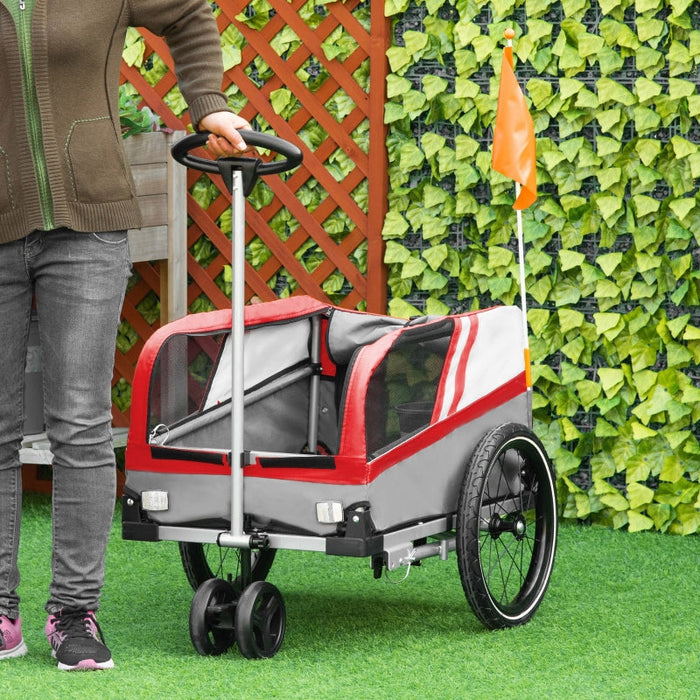 Furr Baby Gifts Pet Bike Trailer 2-in-1 Travel Stroller