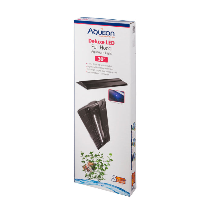 Aqueon LED Deluxe Full Aquarium Hoods Black Black, 30 Inches - Image 2