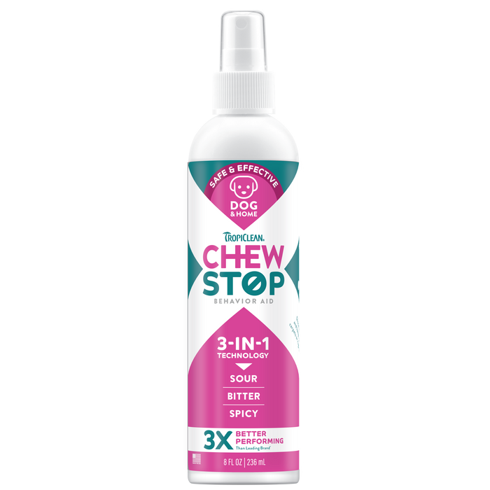 TropiClean Chew Stop Behavior Aid Dog and Home Spray 8 oz