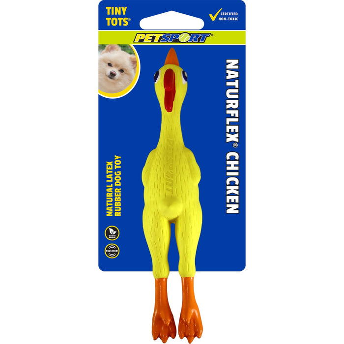 Petsport USA NaturFlex Natural Latex Rubber Dog Toy Chicken 6in Tiny Tot