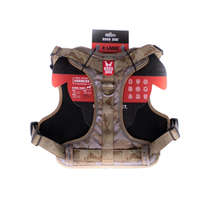 Boss Dog Tactical Dog Harness Tan Camo XL