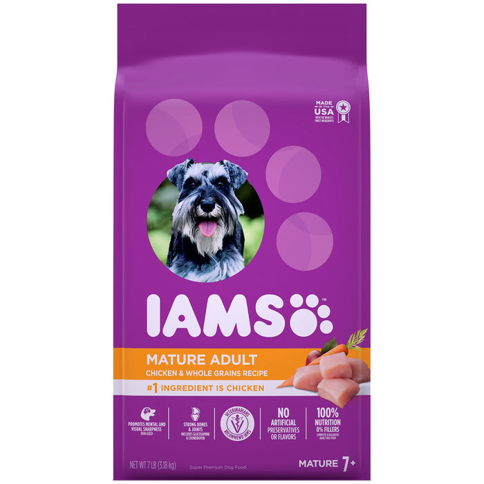 IAMS Mature Adult Senior Dry Dog Food Real Chicken 7lb